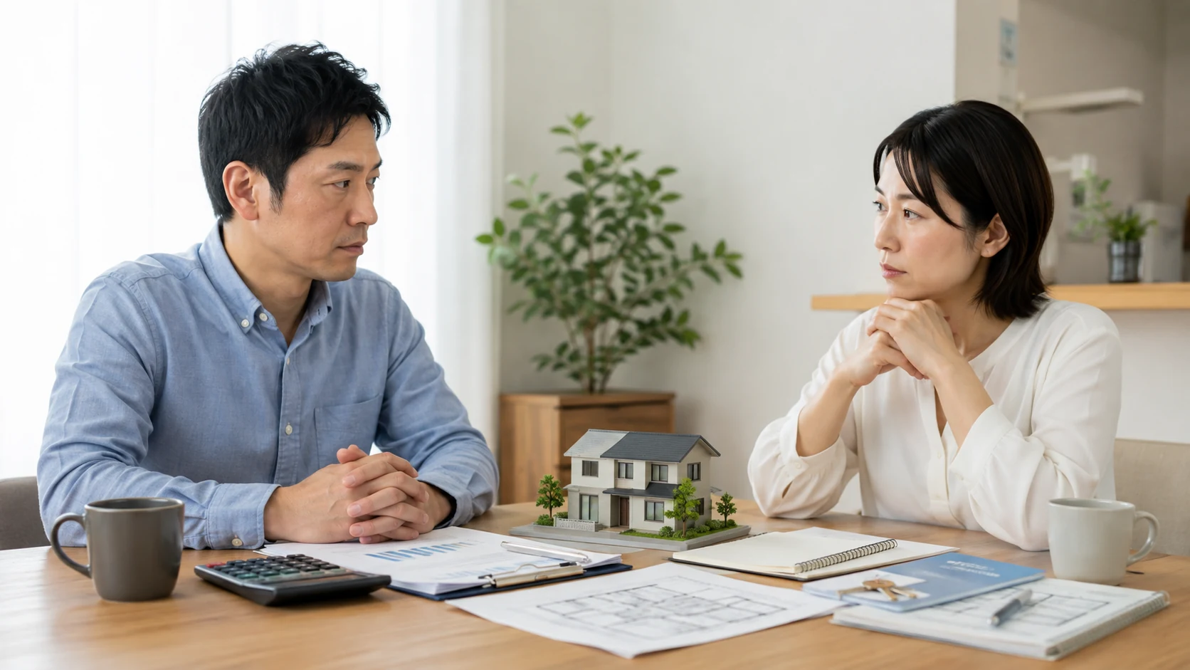 離婚で共有名義の家を売却するために夫婦の合意や住宅ローンを整理するイメージ