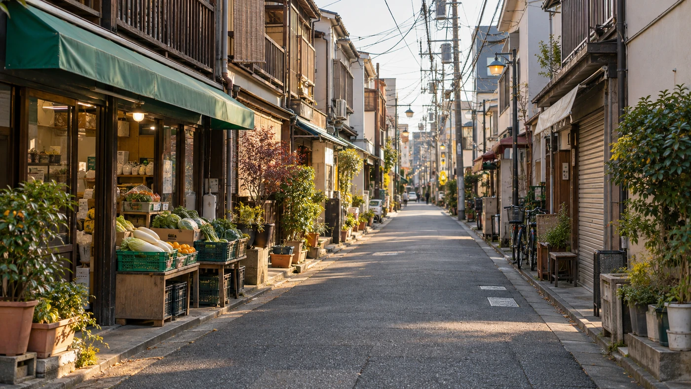 谷中銀座商店街の街並み(イメージ)