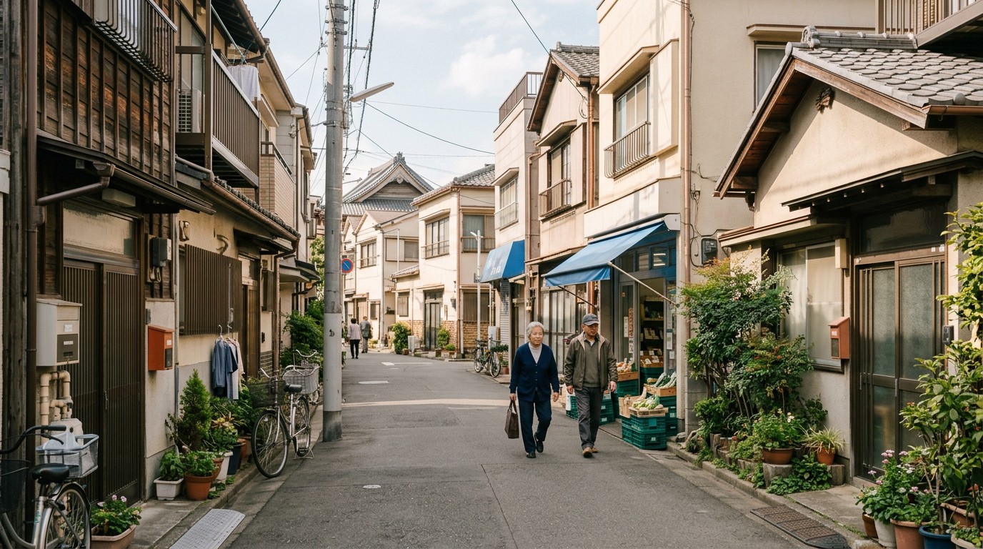 台東区・荒川区の下町住宅街の風景。長年暮らした地域環境を守るためリースバックを選ぶ方が増えている